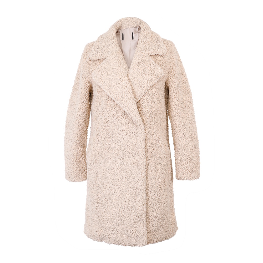 人造毛翻領大衣