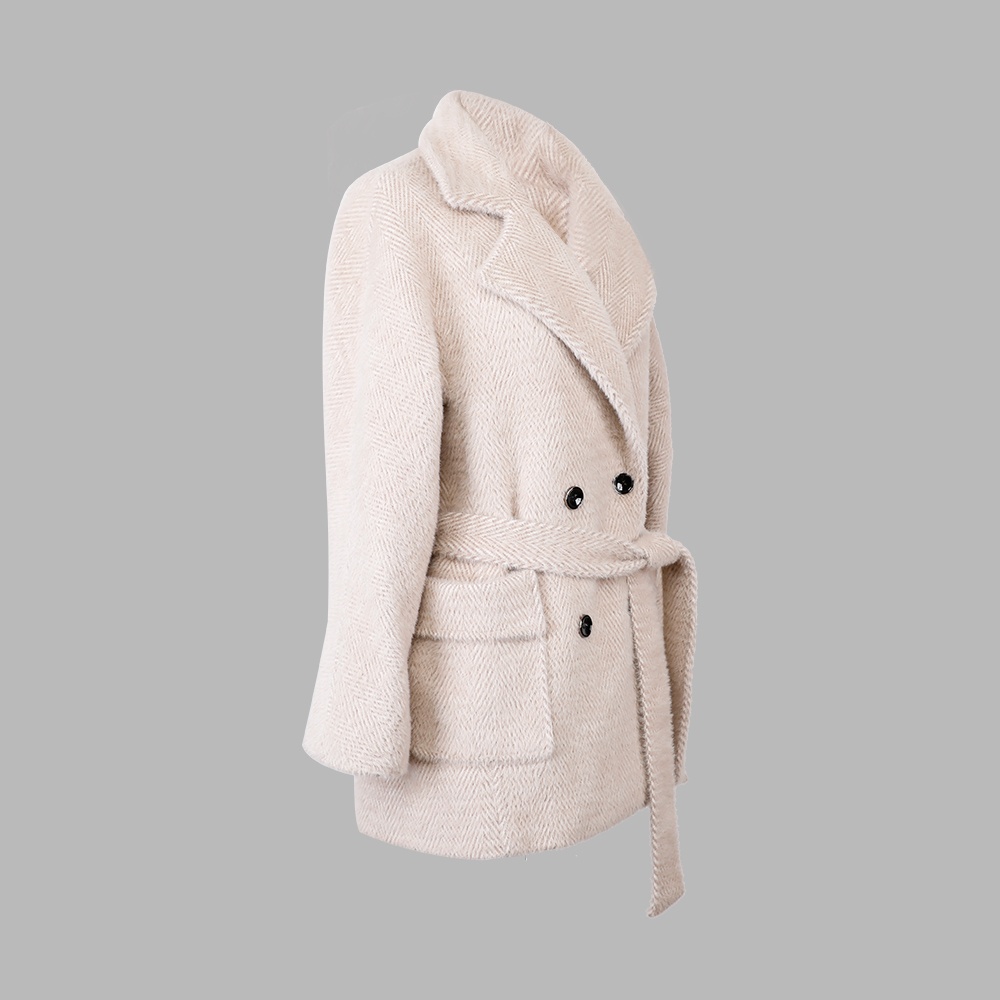 波紋水貂絨大衣