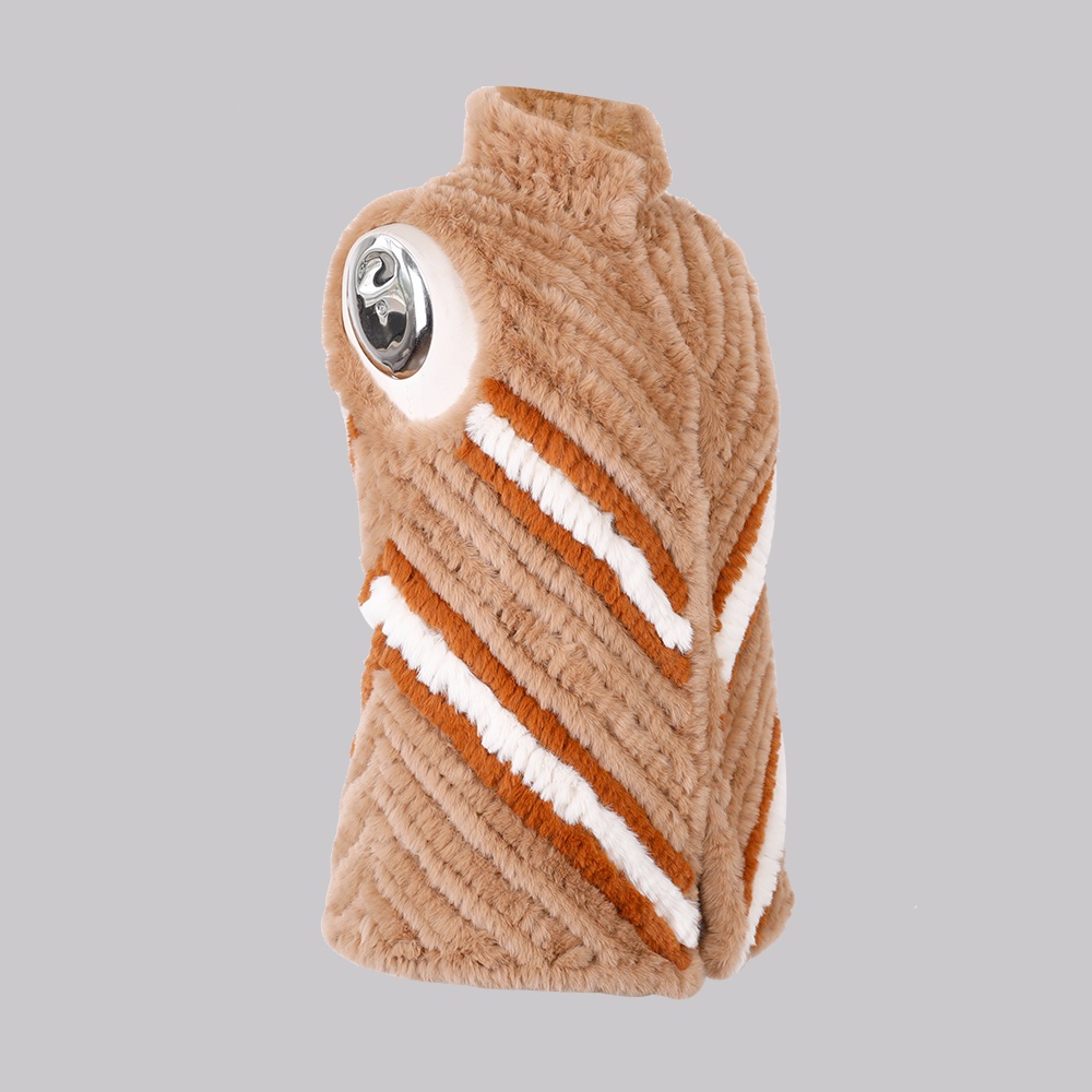 人造毛編織立領(lǐng)背心