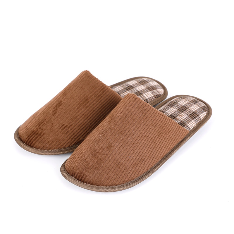 男士條絨半幫拖拖鞋